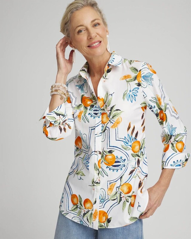No Iron Stretch Tropical Shirt - image 1